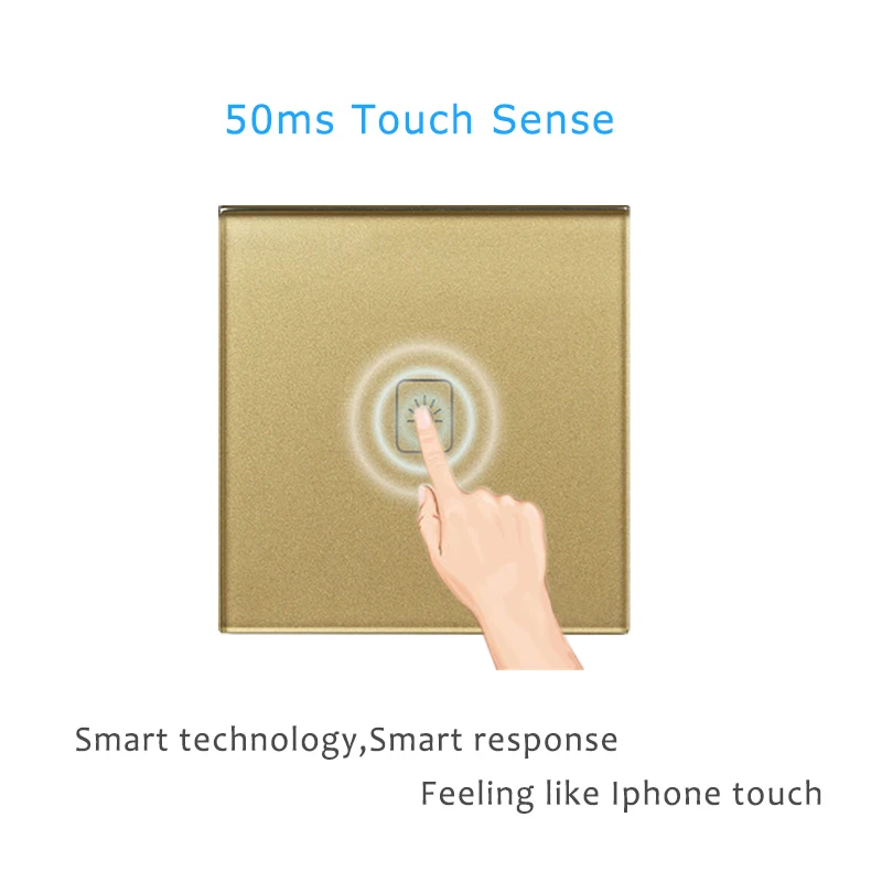 Бесплатная доставка сенсорный диммер стандарт ЕС настенный выключатель золотой