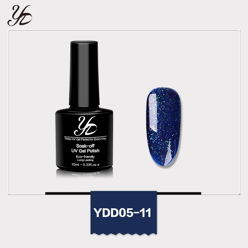 Yiday Bling Platinum Silver Блестки Блестящий Синий УФ-гель для ногтей лак замачивающийся лак мерцающий дизайн ногтей маникюр нужна лампа - Цвет: color 11
