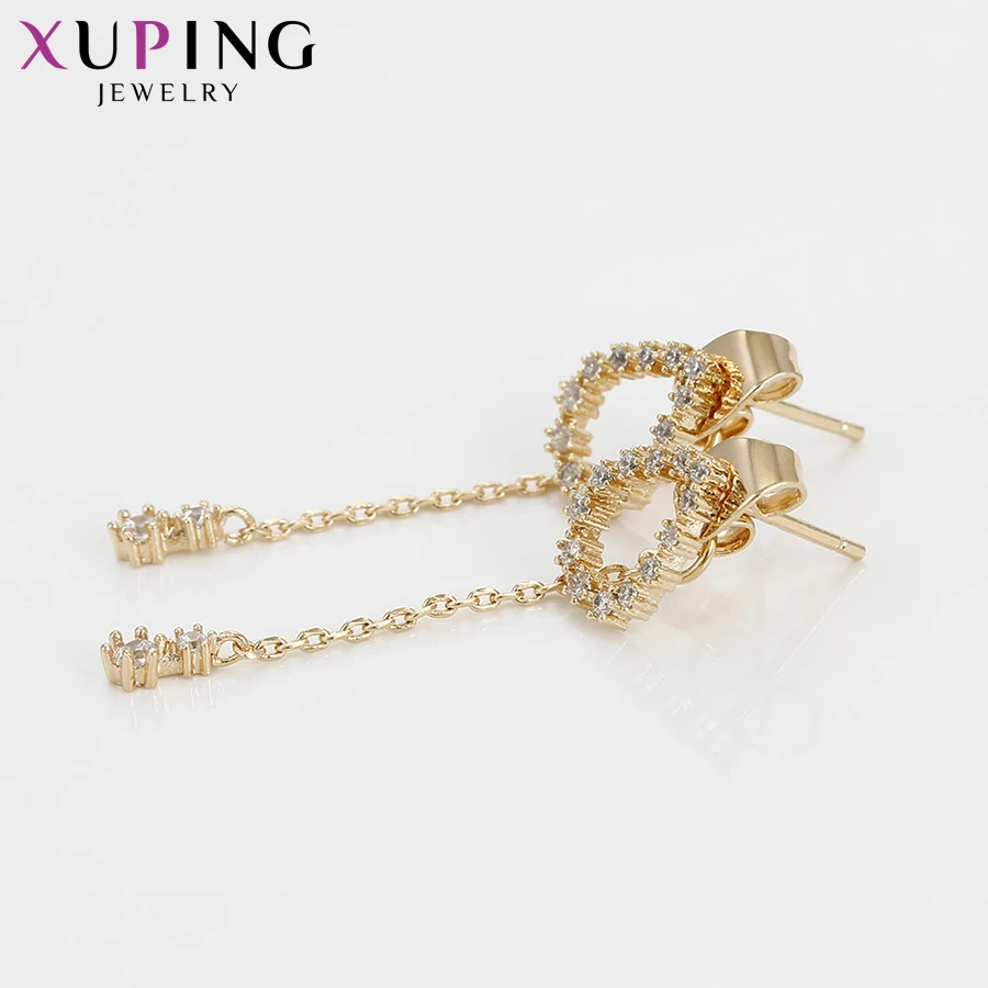 Ювелирные украшения xuping элегантный дизайн сердца позолоченные серьги для женщин