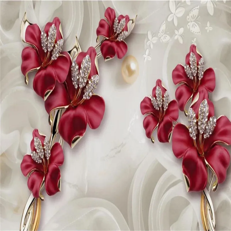 Пользовательские обои комнаты Yalan ладан изысканный трехмерный Ювелирный цветок