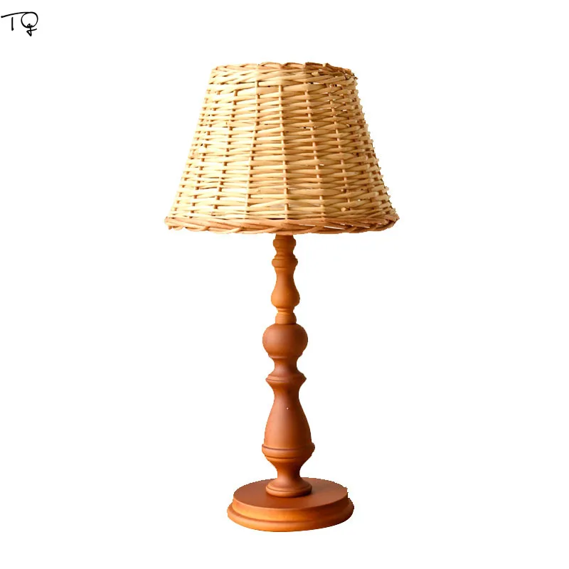 Настольная лампа пастора ретрол в скандинавском американском стиле плетеный
