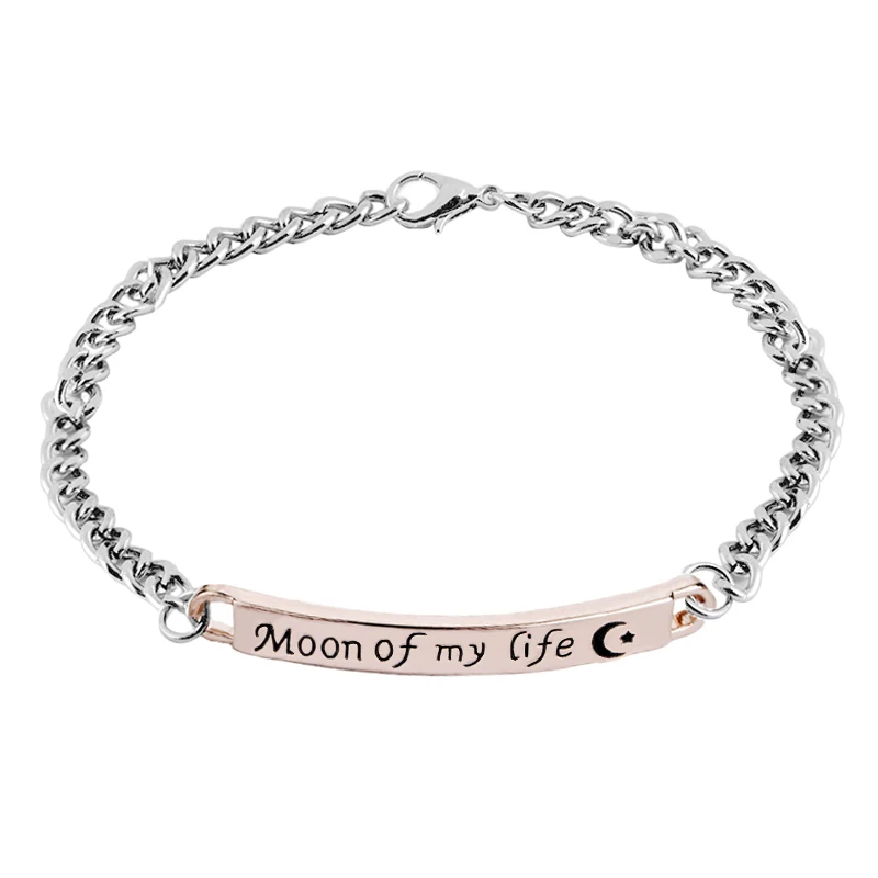 Moon of my life браслеты для женщин изгиб мое солнце и звезды браслет человек пара Рождественский подарок-подвеска браслет для влюбленных жена - Окраска металла: moon of my life