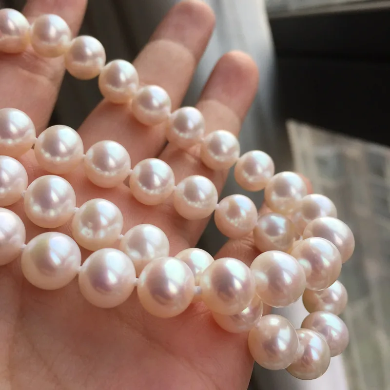 Женское Ожерелье из натурального пресноводного жемчуга 9-10 мм | Украшения и