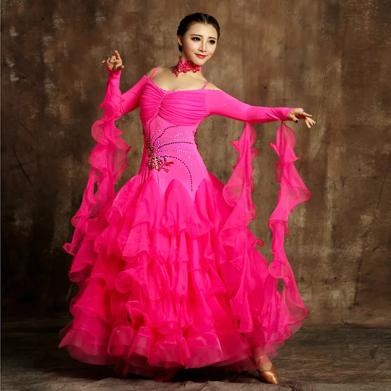 Luxury Modern Dance Costumes Female International Standard Ballroom Costume Dress Flamenco Skirts for Performance 18 | Тематическая