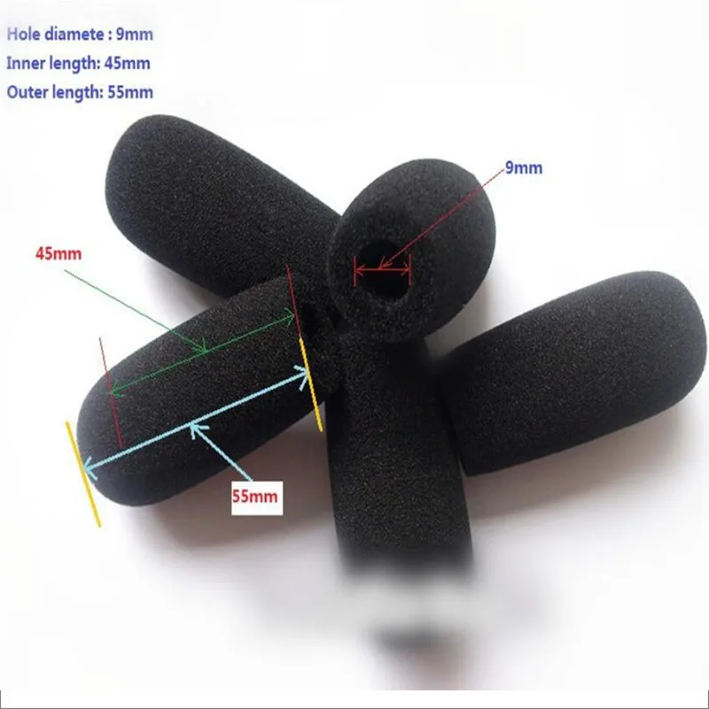 Linhuipad Free shipping 10pcs mic foam windscreen 9mm hole big windshields muff cover for electret | Электроника