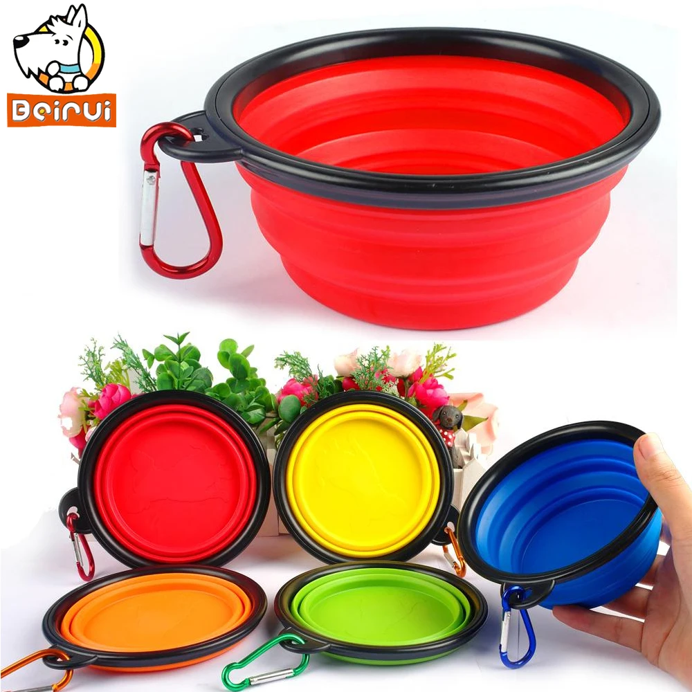 Силиконовая миска для путешествий щенков кормления питомцев складная водная