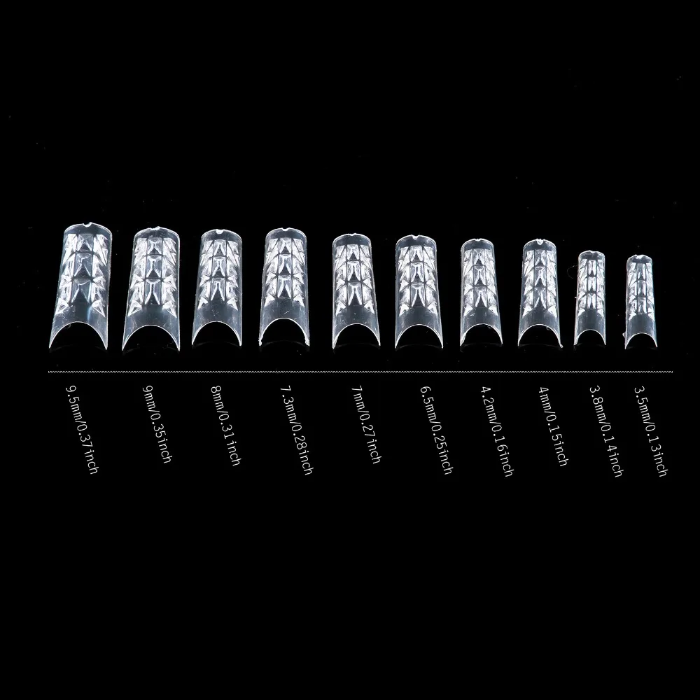 Anmas Rucci 100PCS Mosaic Nail Art Acrylic UV Gel Clear French Flase Tips 10 Sizes Fiberglass | Красота и здоровье