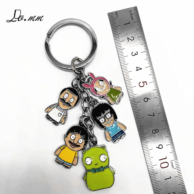 Bob Burgers, металлический ключ, подбородок, Боб, Тина, ген, Луиза, персонажи из мультфильмов, для мужчин, модный тренд, брелок, портативный, контрактный, keychin Llavero