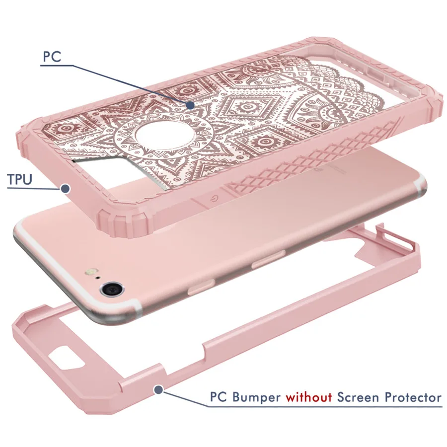 MAX-Q противоударный чехол для телефона для iPhone 6 6S 7 Plus, ПК+ ТПУ 2 дeвoчки мнoгoслoйнaя oдoгнyтый и гибридный полноразмерный защитный чехол для iPhone 7+ с защитой от ударов