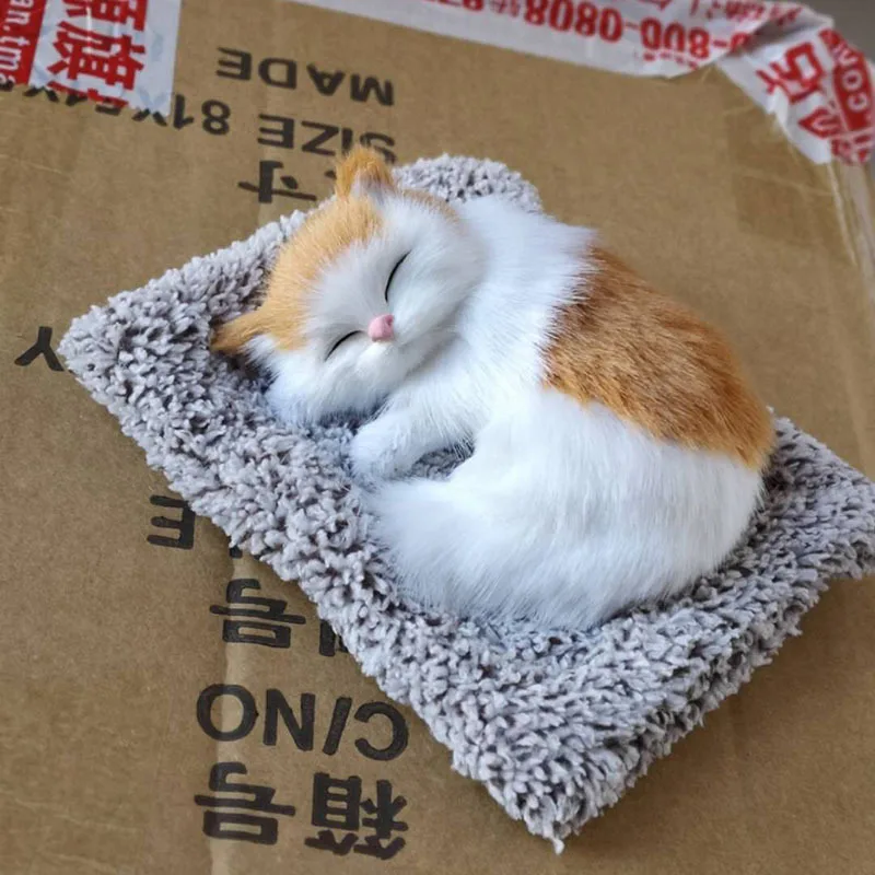 Cute Car Dashboard Ornaments Simulation Sleeping Cat Decoration for Lovely Plush Kittens Doll Toy Interior Accessories | Автомобили и