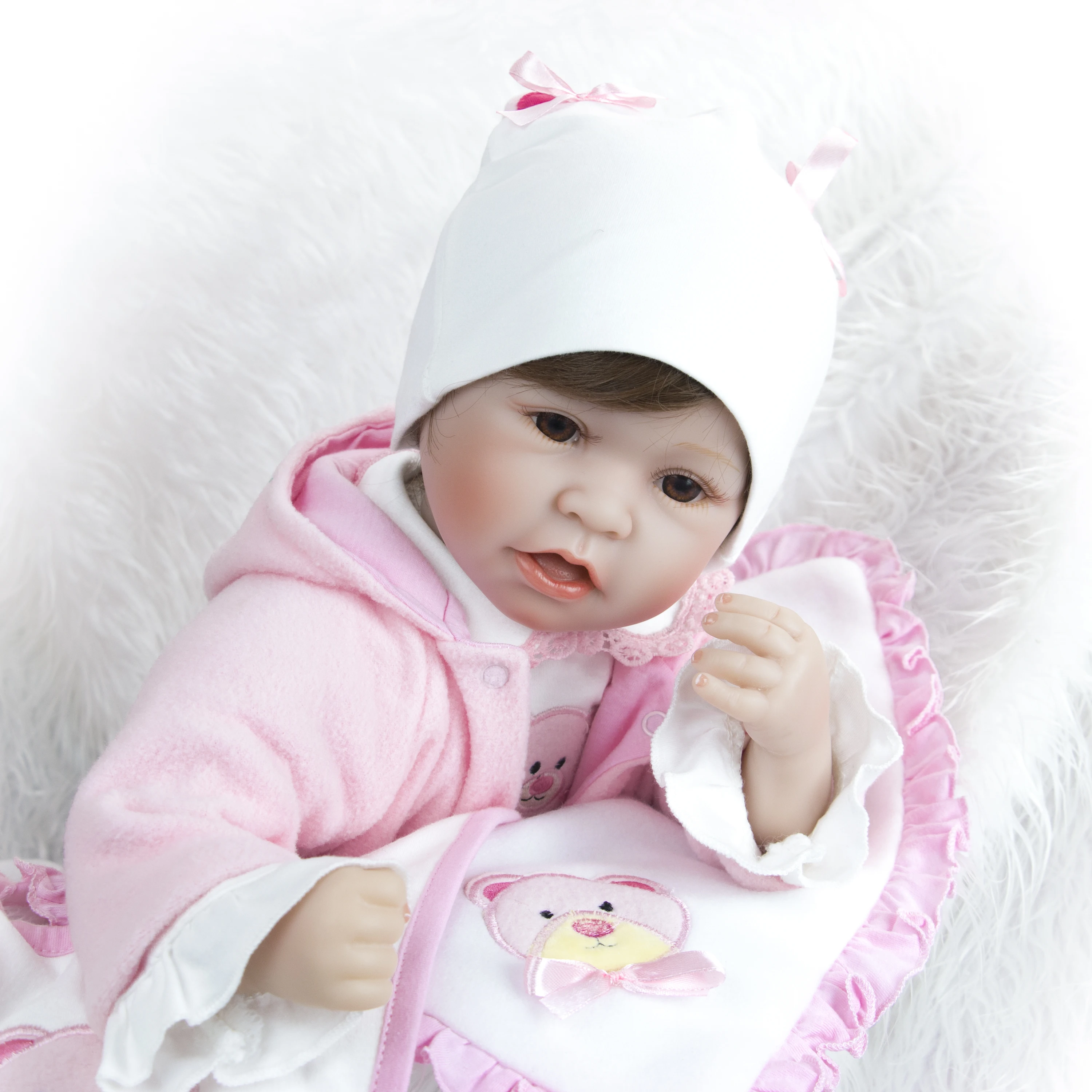 Новый стиль 55 см Кукла Reborn Boneca мягкая силиконовая кукла для новорожденных