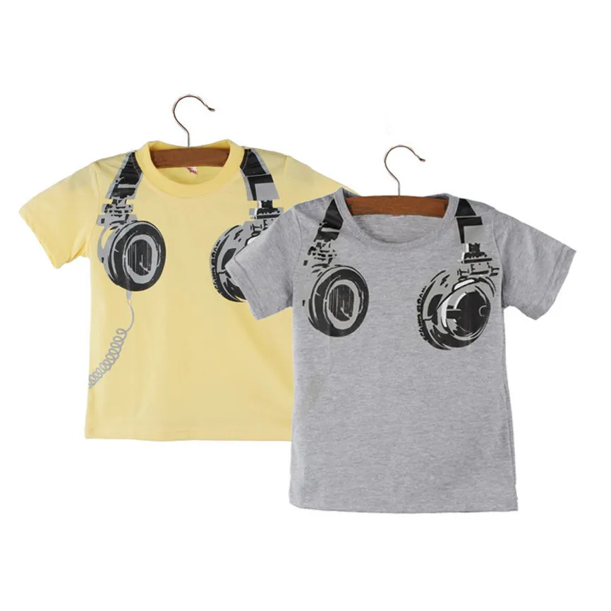 2018 Summer Casual Sport Boy Kids Headphone Short Sleeve Tops Blouses T Shirt Tees Clothes Dropshipping 0312 | Мать и ребенок