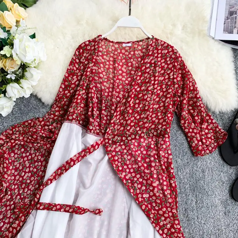 2019 новые модные женские платья винтажное французское Цветочное платье