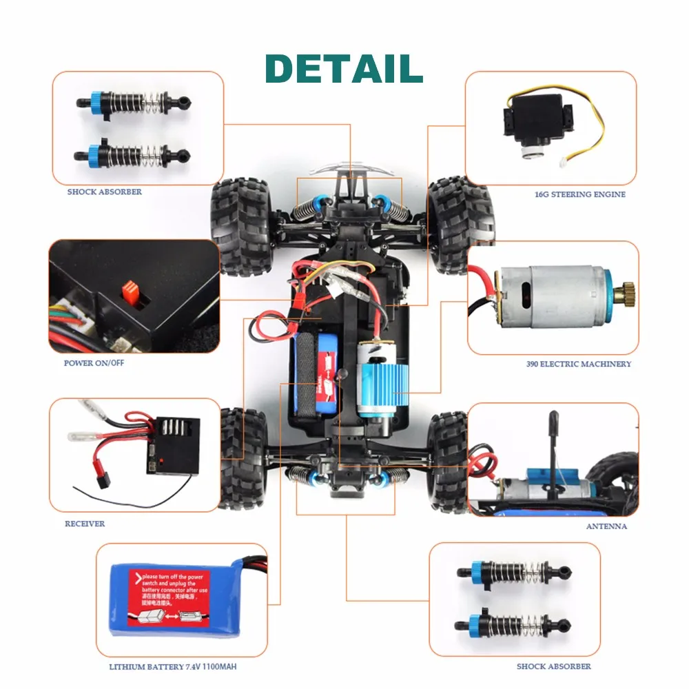 ET RC автомобиль Хобби Багги WLtoys A212 1/24 4WD высокоскоростной гоночный Электрический
