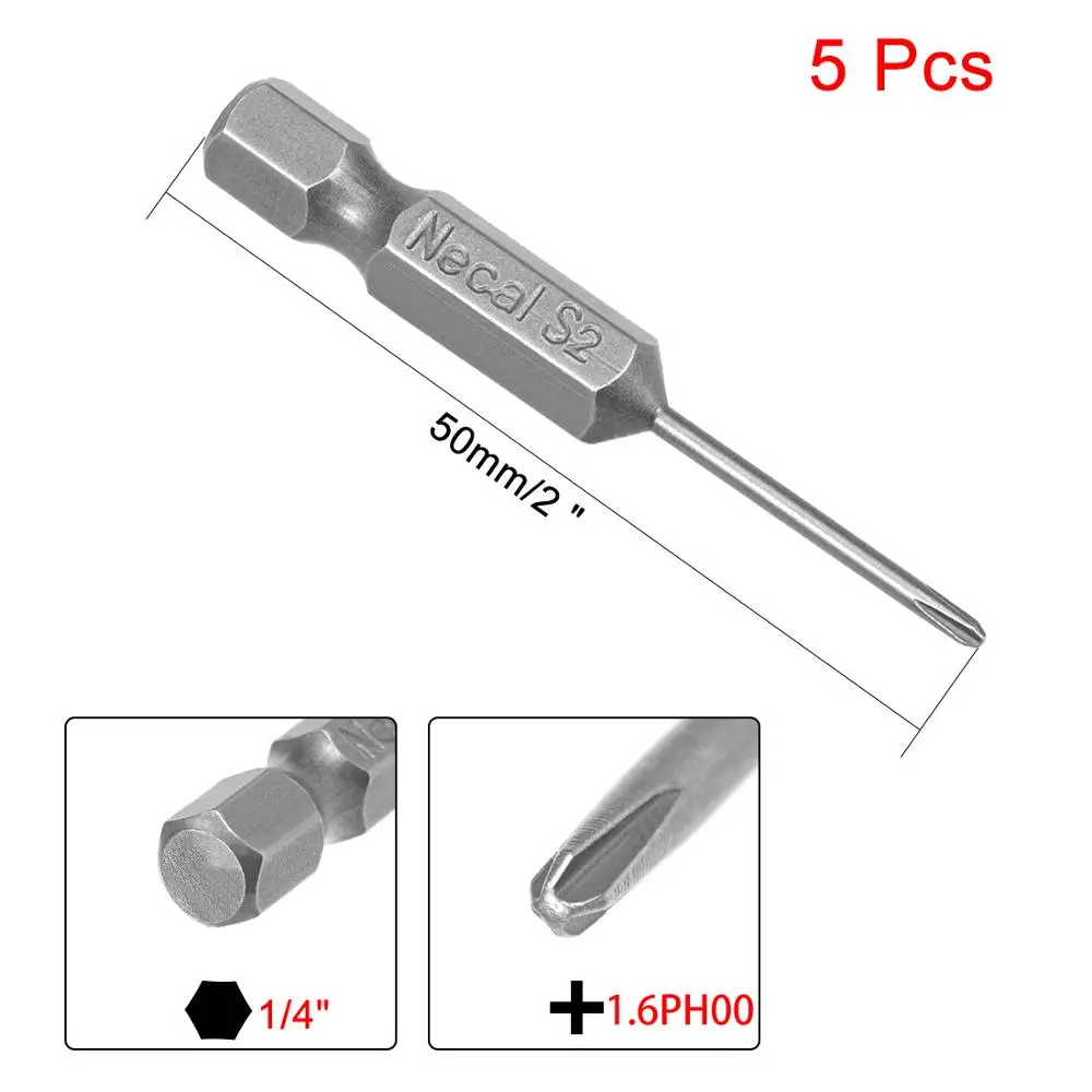 UXCELL 5 шт. 1/4 &quotшестигранный хвостовик Phillips PH00 PH0 PH1 Магнитная отвертка 50 мм Длина