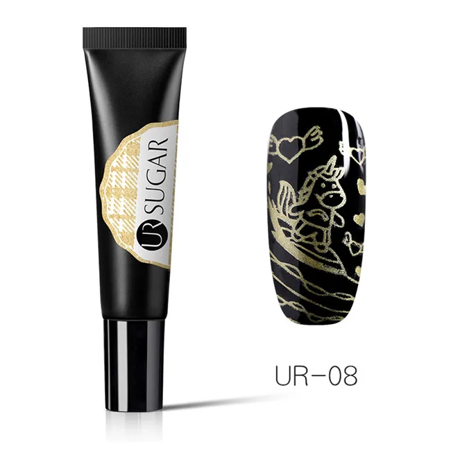 Pure UR-08 Ur Sugar, 8 мл, мерцающий блеск для ногтей, штамповка, Гель-лак, золото, серебро, длительное впитывание, УФ-Гель-лак для печати, шаблон - Цвет: Pure UR-08