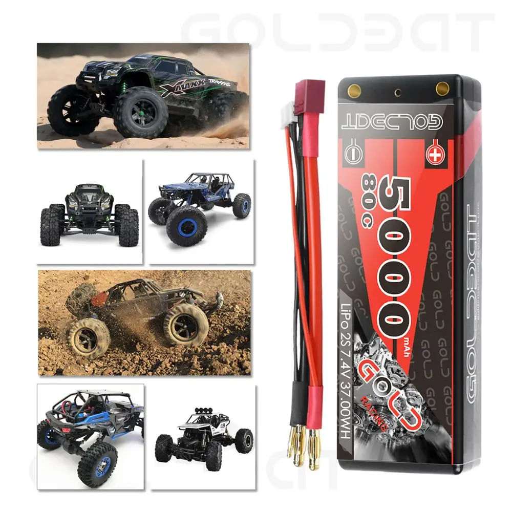 GOLDBAT 7,4 V lipo батарея 5000mAh RC Car 80C батарея lipo 7,4 V перезаряжаемая батарея для RC автомобиля лодки грузовика рокот с Deans T вилкой