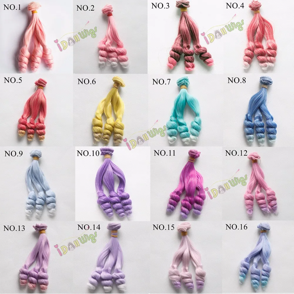 

10pcs 15*100cm Hair Extensions Cute Bottom Spiral Curls Hair Wefts Heat Resistant Can Bear 180 degrees Multicolor for Choice