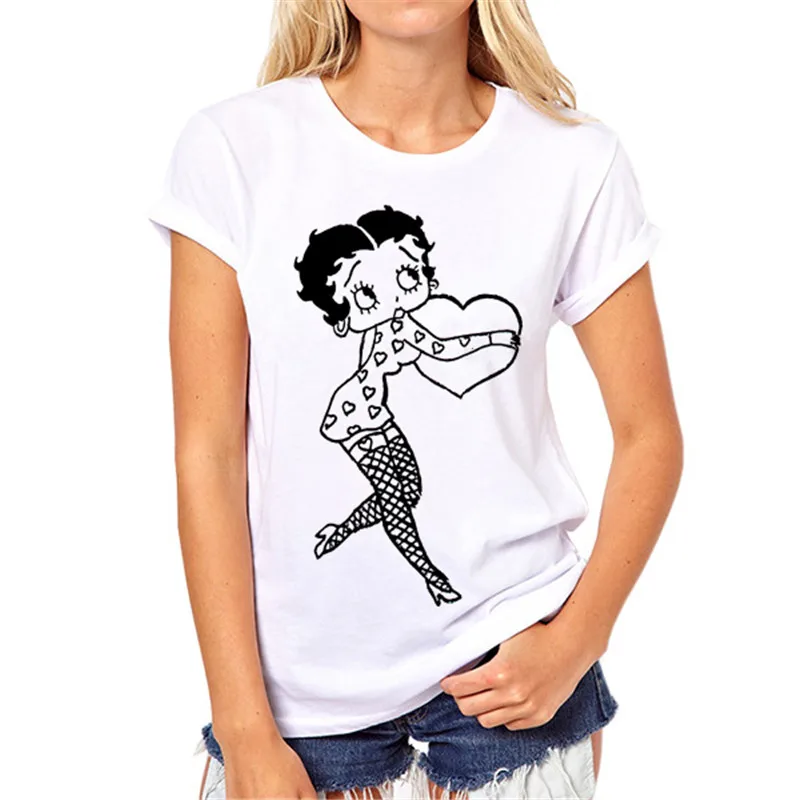 Betty Boop личность яркие женские майки с принтом женская футболка Повседневная