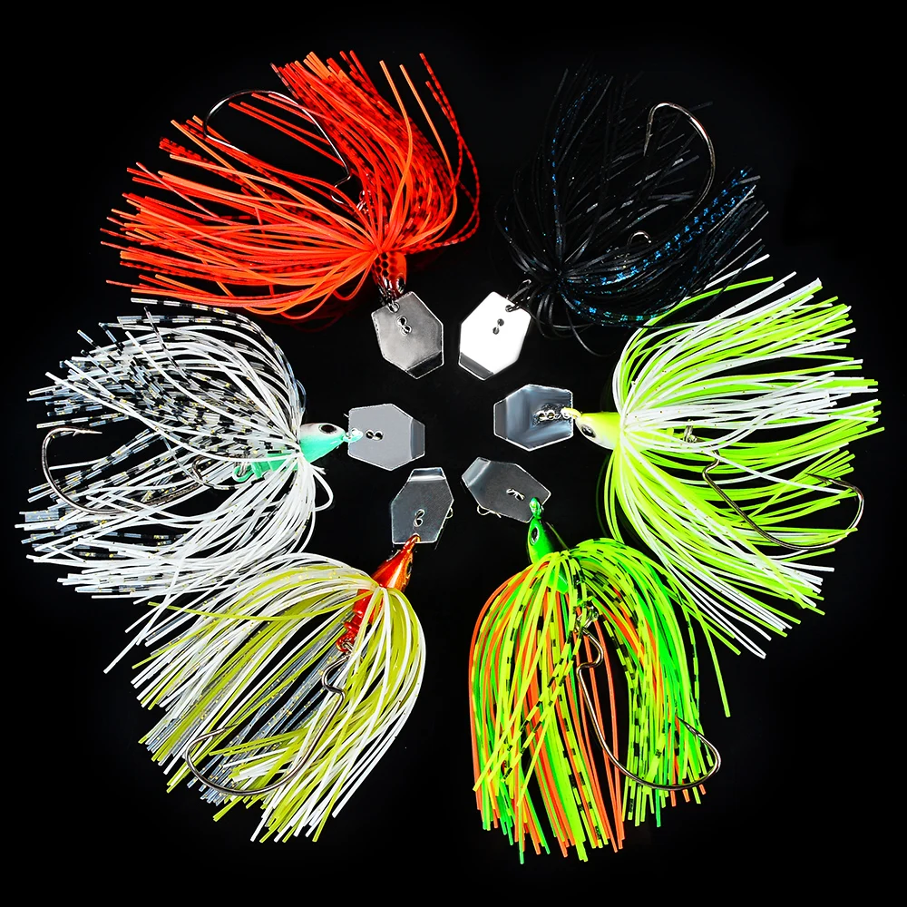 6 шт. приманка для рыбалки силиконовая юбка металлические ложки басов фиксаторы