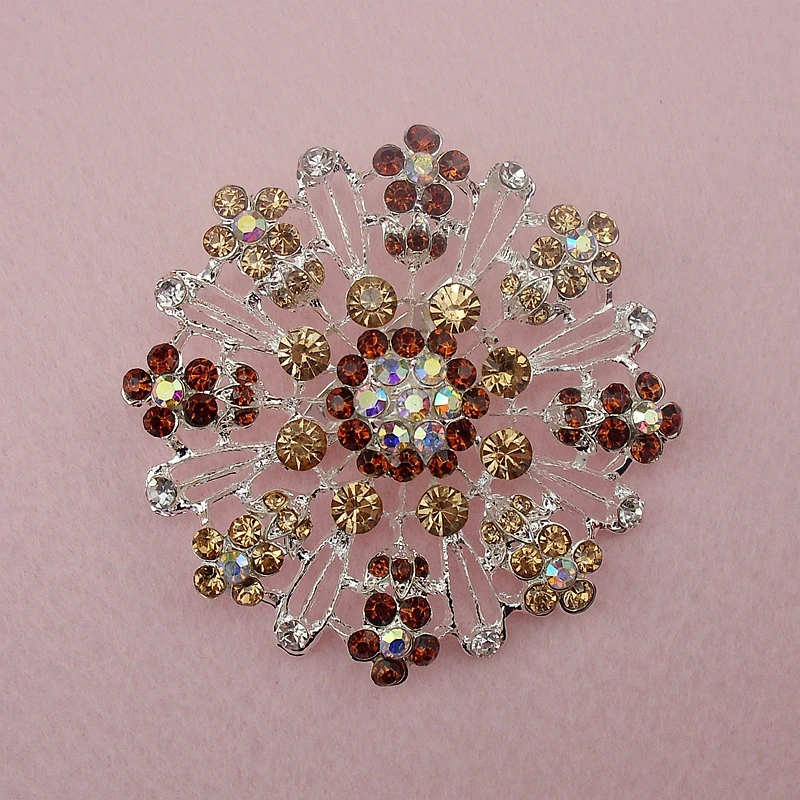 Модный зимний разноцветный хрусталь свадебная брошь подружки невесты с