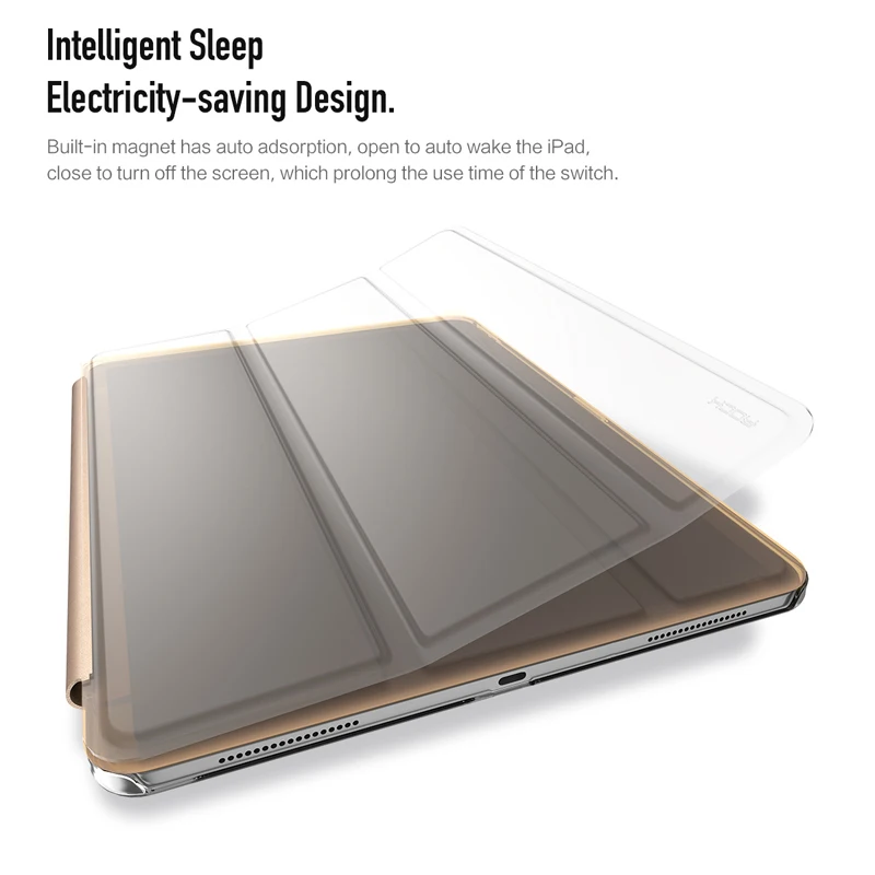 Rock для iPad Pro 11 12,9 дюймов из искусственной кожи чехол ультра тонкий флип-чехол Чехол для iPad pro 12,9 Coque Fundas