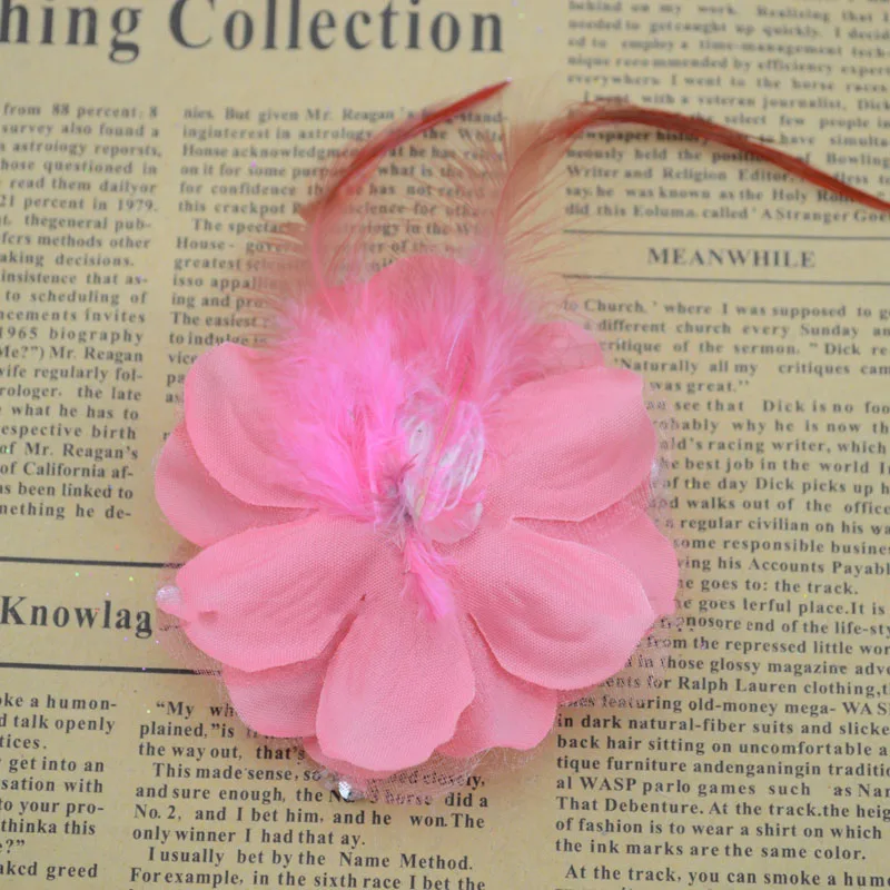 Искусственные цветы хорошее Моделирование цветок пояс с перьями бриллиантом