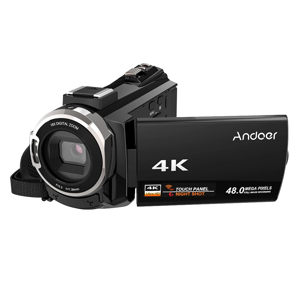 Andoer 4K 1080P 48MP цифровая камера с Wi-Fi для видео Камера ИК ночного видения 16X цифровой зум 3 дюймов емкостный сенсорный экран