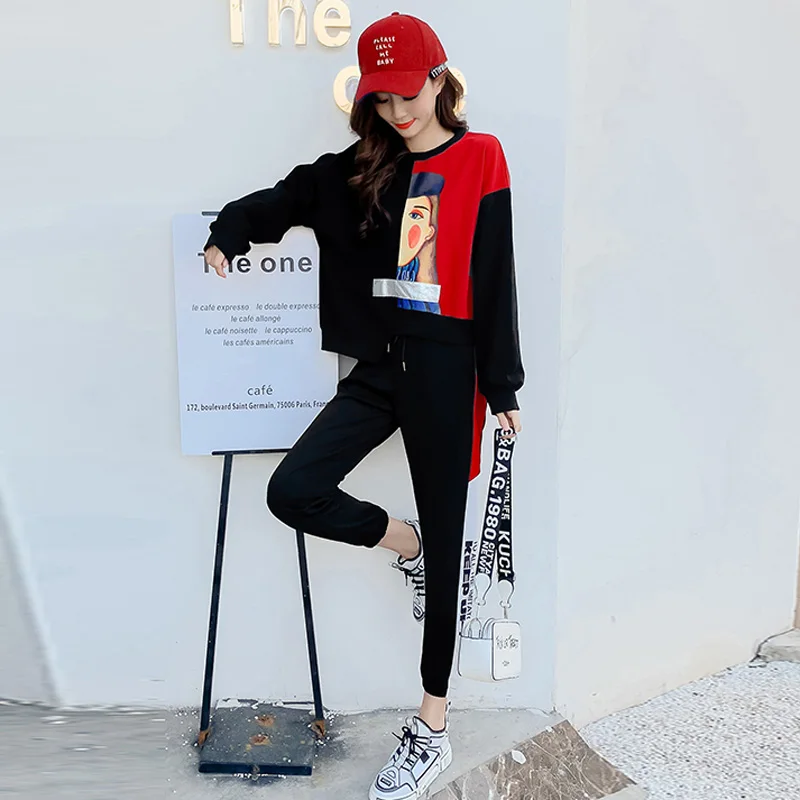 Женский комплект одежды из 2 предметов в Корейском стиле свитер с асимметричным