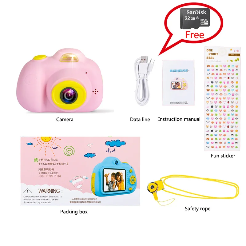 Comkudi 2 0 дюйма HD DIY детские игрушки Цифровая камера записывает Детские красочные и