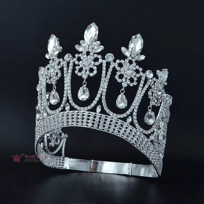 Crowns Tiaras Rhinestone Crystal Beauty Pageant Contest Crown Weddings Events Bridal Hair Accessories Dangle Drop Mo032