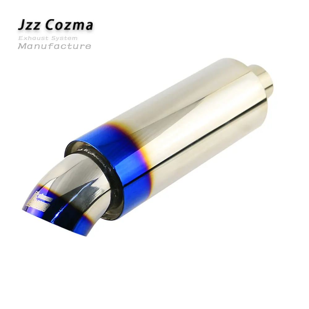 

JZZ 2'' High Quality Straight-Through Car Exhaust Tip JS Racing Jasma Muffler For Auto 3'' Burned Blue Output Free Shipping