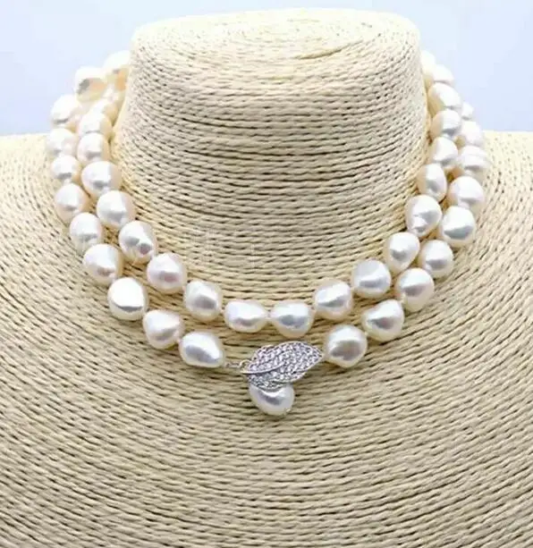 Классическое ожерелье из белого жемчуга в стиле барокко 11 12 мм 35 дюймов 50