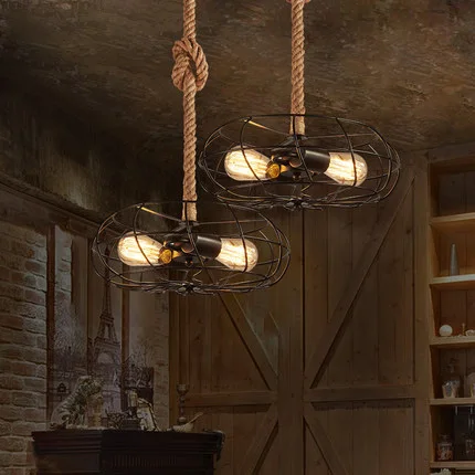Goede Loft Edison Verlichtingsarmaturen Vintage Fan Hanglamp Creative Iron Industriële Stijl Hanger Verlichting Bar Cafe Hanglampen