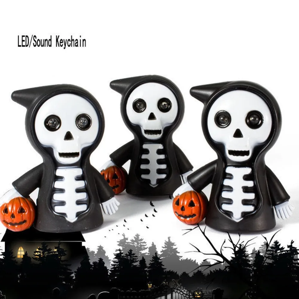 1 шт. Хэллоуин привело звука фонарик брелки смерть Скелет Тыква Декор ювелирных