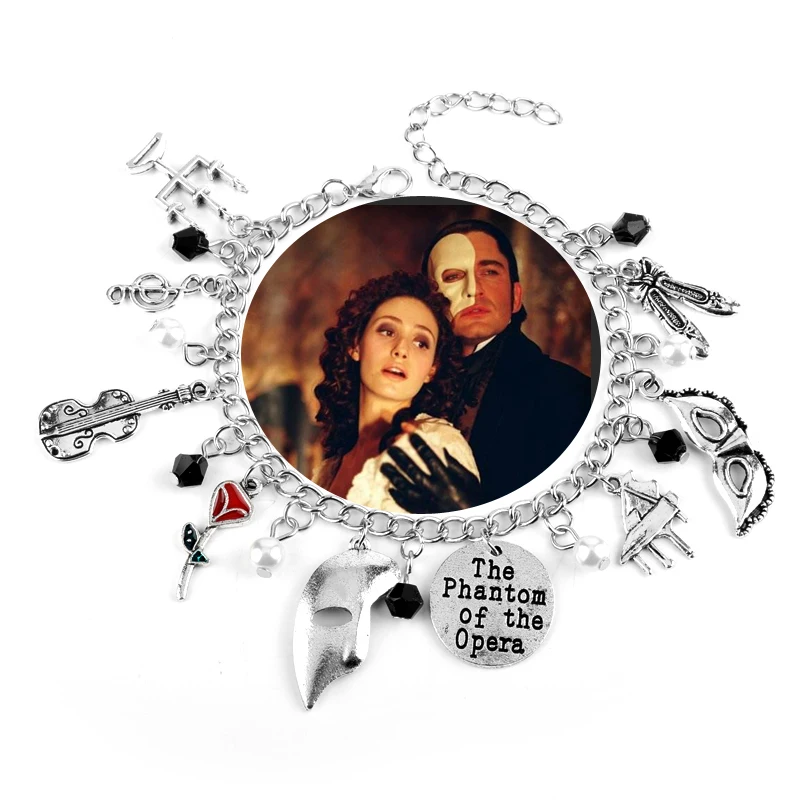 Призрак Оперы браслеты масочного Шарм в виде гитары Классические из нержавеющей