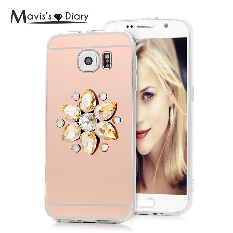 Роскошная зеркальная поверхность Блестящий Алмаз мягкая Задняя накладка чехла