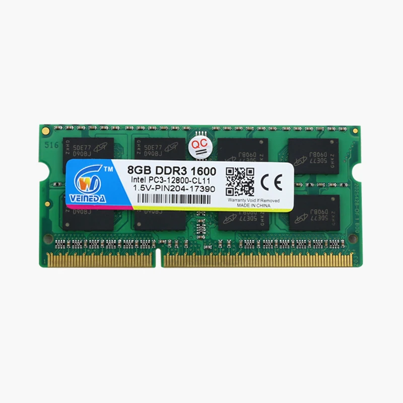 veineda ddr3 memory 8gb ddr3 1600 pc3 12800 sodimm ram ddr 3 comptaible 1333mhz for laptop free global shipping