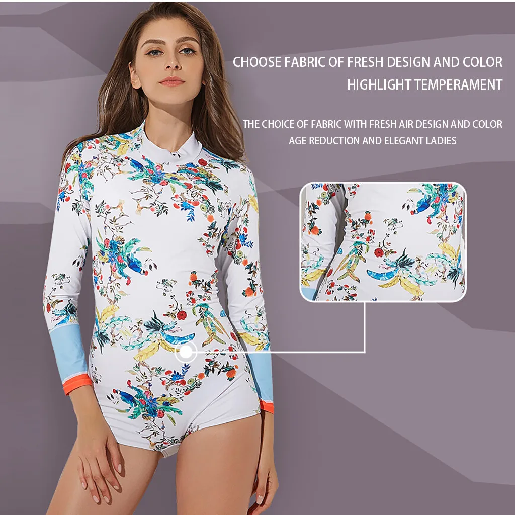 2019 Пасхальный защитный Купальник с длинным рукавом и молнией защита от УФ-лучей