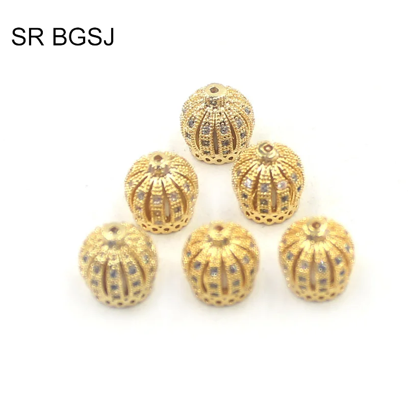Free Shipping 6Pcs Jewelry Findings Micro Inlay Crown Tassel Accessories Cap Zircon Pendant beads Connectors|Ювелирная фурнитура и
