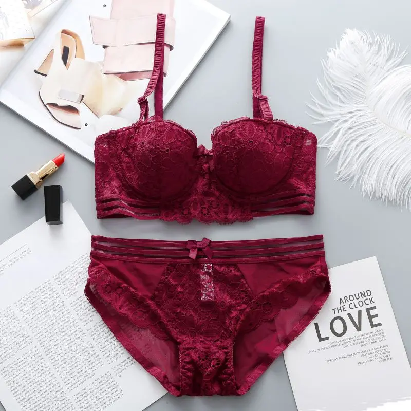 Сексуальное нижнее белье с пуш-апом лук бесшовные трусики костюмы Для женщин