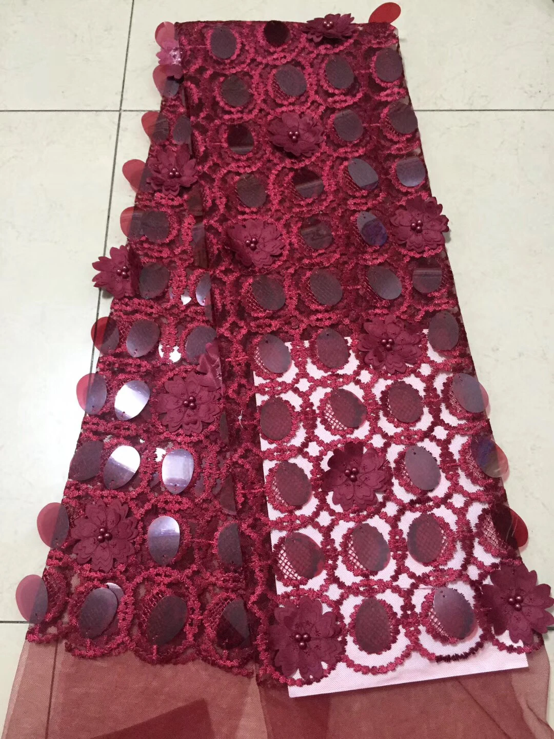 Оптовая цена 3d Цветочный дизайн французская кружевная ткань высокое качество