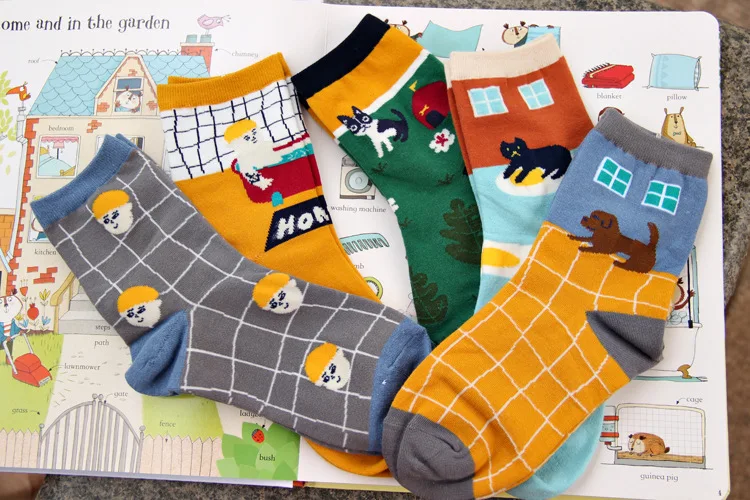2018 мопса оптом Harajuku тиакаша женские носки с рисунками японские модные Calcetines