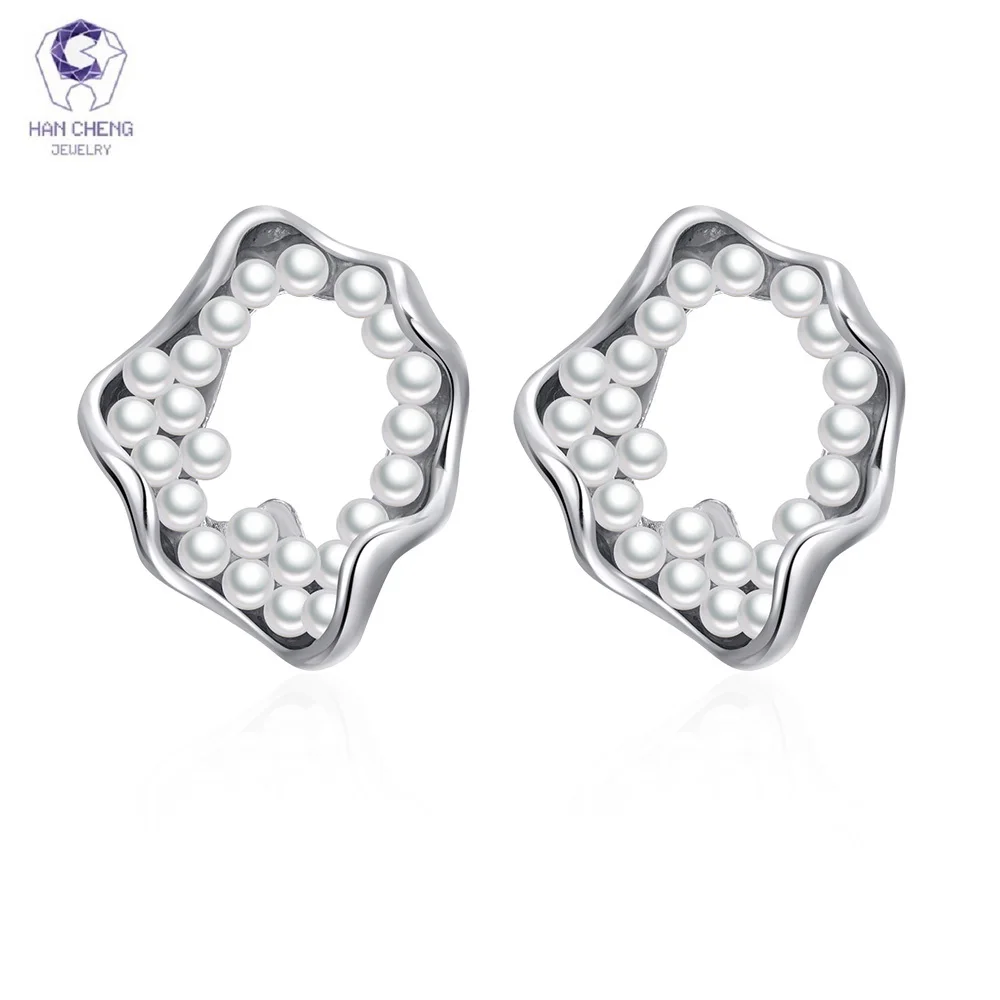 Новые модные серьги HanCheng с жемчугом ювелирные изделия в виде ракушек круглые