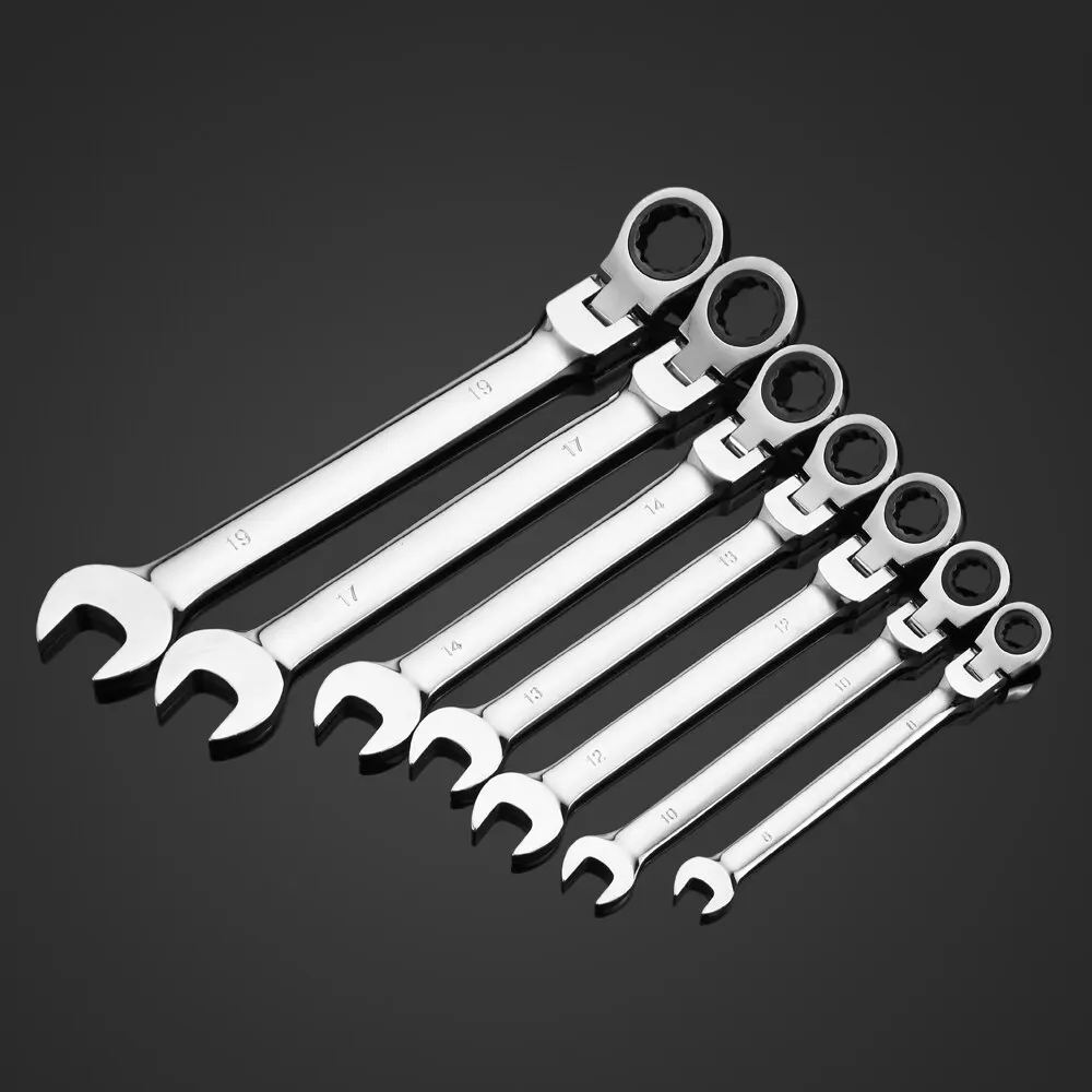 

7pcs universal wrench set multi tool Universal Key Double-ended torque wrench Ratchet Spanner Open-ended Auto Car Repair Tools