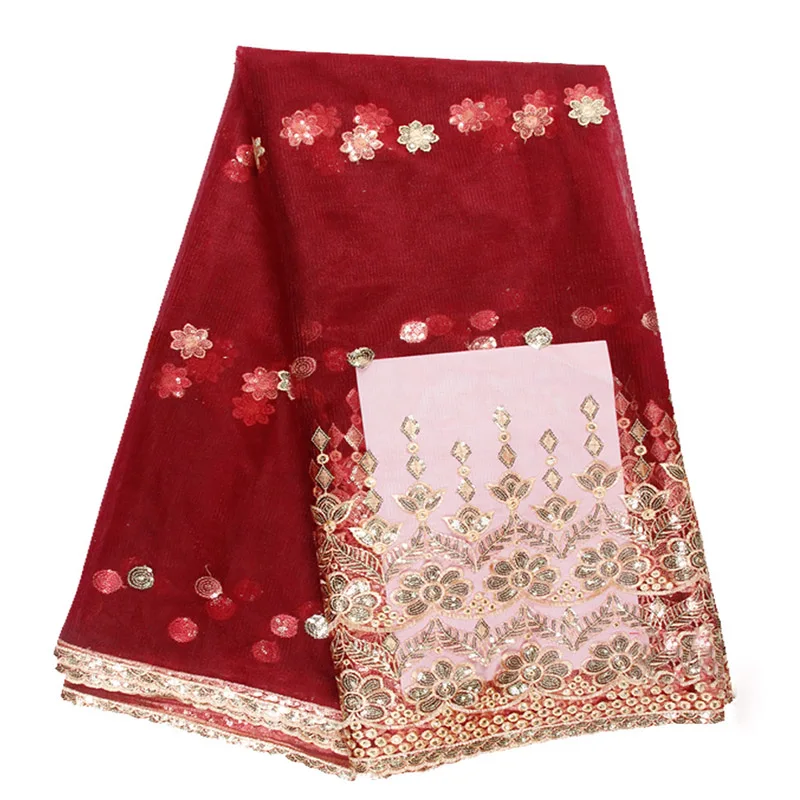 Красная кружевная ткань в африканском стиле желтая белая французская 2018 высокое