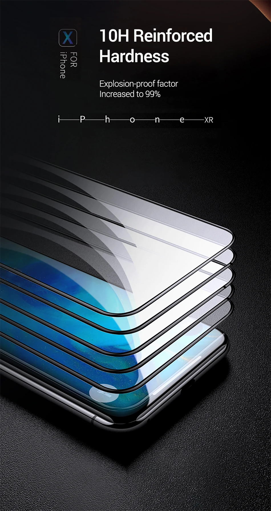 DIVI [2-Pack] Защита экрана закаленное стекло для iPhone Xs Max Xr X XS полное покрытие IP Xsmax ipone защитное стекло Защита R