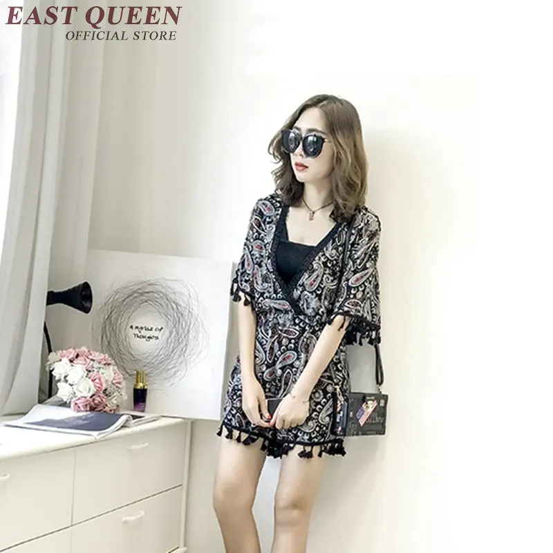 Женский шифоновый комбинезон с бахромой Летний шортами пляжный NN0745 YQ 2018|beach