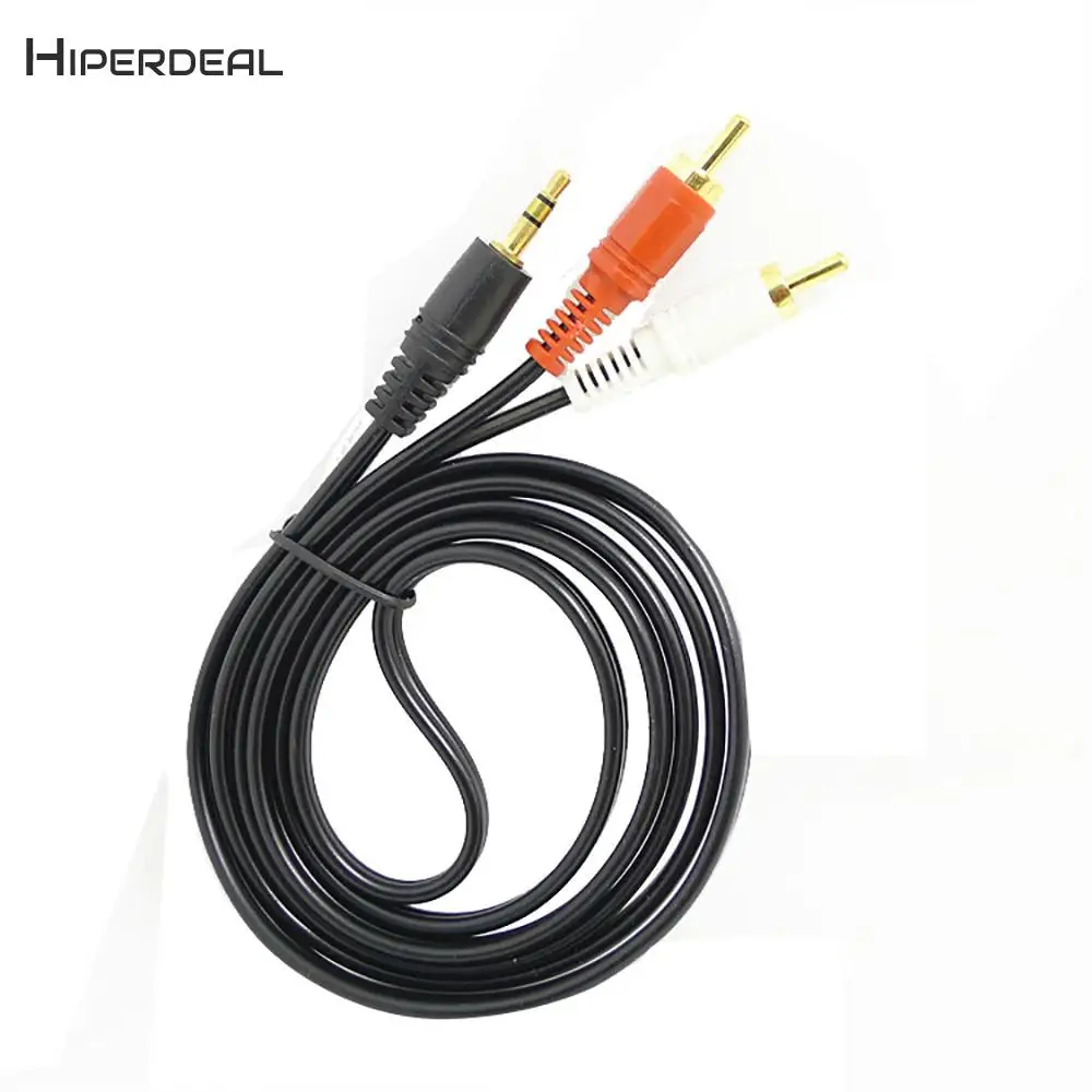 HIPERDEAL модный 3 5 мм разъем типа папа на 2 RCA 1 м фута аудиоразветвитель для ПК AUX