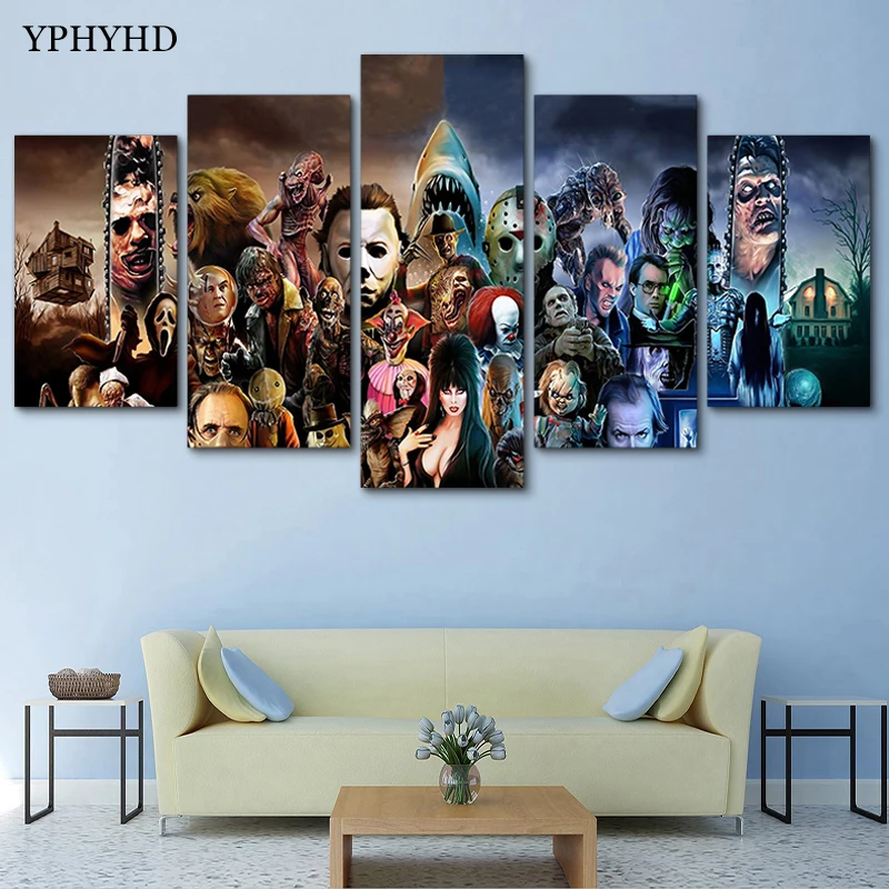 YPHYHD Холст Картина 5 шт. рамка украшение холст печать плакат модульные настенные